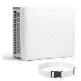 Indoor Air Conditioner Cover for Indor Windows Units Inside AC Protector for Air Conditioner 21 x 15 x 3.5 Inches with Anti-Slip liner White Slim Window Air Conditioner Protective Cover