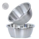 304 Stainless Steel Microporous Colander, 3.5QT Large Capacity with Mixing Bowl For washing vegetables fruit and rice and for draining cooked pasta(2PC)