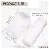 Tatuo 2 Pieces White Cervical Round Pillow Cover for Neck Roll Pillow Cervical Neck Roll Memory Cylinder Round Cushion(Artificial Silk,13 x 5 Inch)