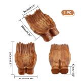 AHANDMAKER Carved Hand Decorative Bowl, Crystal Holder for Stones, Tray, Display Shelf, Wood Key Bowl, Offering Bowl for Rock Display, Wooden Bowls for Decor
