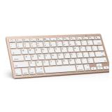 OMOTON Ultra-Slim Bluetooth Keyboard Compatible with iPad 10.9(10th/ 9th/ 8th Generation)/ 10.2, iPad Air 5th Generation, iPad Pro 11/12.9, iPad mini, and More iOS Devices, Gold