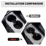 Cup Holder Trim Cover Frame Decorative Interior Accessories for Jeep Grand Cherokee 2011-2021 (Chrome)