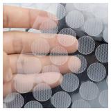 Adhoklop Thin Clear Dots with Adhesive Hook and Loop Nylon Transparent Sticky Back Glue Tapes 0.59 Inch Diameter Fastener for School Classroom Teacher Supplies (Clear)