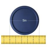 Replacement Lids for Pyrex 2-Cup Glass Food Storage Container Bowls, 5-Inch Plastic Round Lids Covers fits Pyrex 7200-PC, Airtight & Leakproof (4-Pack, Blue)