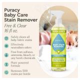 Puracy Stain Remover for Baby Clothes and Cloth Diapers, Newborn Baby Essentials Must Haves, Enzyme-Based Laundry Spray, Natural Spot and Odor Cleaner, 16 Oz, 3/4 USED