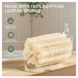 RIYNIBIY 3PCS Egyptian Natural Loofah Exfoliating Body Scrubber, Natural Real Egyptian Loofah Sponge Bath & Shower Scrub exfoliating loofah for Women and Men, Luffa Sponges for Face, Back & Body