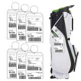 Extra Large Golf Luggage Tag 9\" x 6\" Travel Luggage Bag Tag Plastic Clear Tag Waterproof Zipper Pouch PVC Luggage Tag Shipping Label Holders with Sturdy Steel Loop for Golf Club