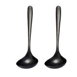 MBBITL 2-Pack Black Soup Ladle 304 Stainless Steel Spoon Kitchen Serving Sauce Server