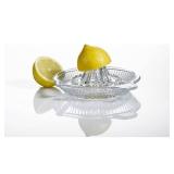 DUHALINE Lemon Squeezer, Portable Citrus Juicer, Crystal Reamer Manual Juicer with Handle and Spout for Fresh Juice, Lime Orange, Heavy Clear Glass