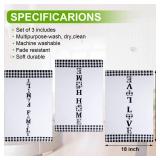Tegeme 3 Pieces Christmas Kitchen Dish Towels Set Buffalo Plaid Home Family Love Kitchen Towel Black and White Plaid Country Fast Drying Farmhouse Decorative for Cooking Baking