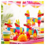 Cinco De Mayo 8 pcs Mini Donkey Pinatas 5.7\"x7.5\" Rainbow Color for Fun Fiesta Taco Party Supplies, Luau Event Photo Props, Mexican Theme Decoration, Carnivals Festivals, Taco Tuesday Event