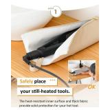 Lifeplus Curling iron Flat iron Holder Mat, Heat Resistant Hot Hair Tool Travel Bag Case for Home Travel (Orchid pink)
