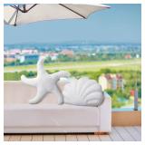 Newwiee 2 Pcs Starfish Pillow 14 x 11 Inch Seashell Throw Pillows 20 Inch Beach Starfish Shaped Throw Pillows Soft Home Decorative Pillow Cute Plush Coastal Decor for Bed Couch Living Sofa Room Decor