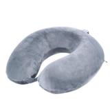 Far win Travel Pillow,100% Pure Memory Foam U Shaped Neck Pillow,Super Lightweight Portable Headrest Great for Airplane Chair, Car,Home,Office,Sleeping Rest Cushion (Grey)