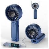 Handheld Fan, Portable Fan, 4000mAh Rechargeable Personal Fan, 180Â° Foldable Mini Desk Fan with 6 Wind Speed, LCD Digital Display, Lanyard as Neck Fan, Ultra Quiet, Pocket Size for Indoor Outdoor