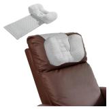 MABOZOO Neck Pillows for Recliners with Pocket,Headrest Cushion for Neck Pain Relief and Cervical Support,Recliner Head Pillow for Side Sleeping at Home, Office or Traveling (Grey & White)