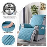 TAOCOCO 100% Waterproof Recliner Chair Cover, Non Slip Recliner Covers for Recliner Chair with Pocket, Washable Reclining Chair Cover Furniture Protector for Kids, Pets(23.6