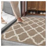SHACOS Door Mats 24\"x36\" Indoor Washable Doormats Non Slip Rubber Backing Entryway Rug Entrance Entry Rug Floor Mat for Home Kitchen Laundry, Beige
