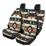 Dreaweet Aztec Car Seat Covers Full Set 4 Pack Southwestern Navajo Tribal Geometric Front Seat Covers with Back Seat Cover for Car SUV Trucks Universal Vehicle Seat Cover Car Seat Protector