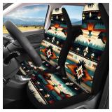 Dreaweet Aztec Car Seat Covers Full Set 4 Pack Southwestern Navajo Tribal Geometric Front Seat Covers with Back Seat Cover for Car SUV Trucks Universal Vehicle Seat Cover Car Seat Protector
