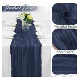 6Pack Navy Blue Table Runner 10FT Cheesecloth Table Runner 35x120inch Cheese Cloth Table Runners Rustic Boho Gauze Table Runners for Party Wedding Birthday Dining Bridal Baby Shower Decor