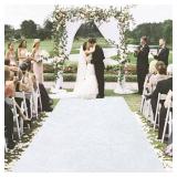 MODFUNS White Wedding Aisle Runner Outdoor Velvet Aisle Runner for Wedding Ceremony 4FTx20FT Carpet Runner with Carpet Tapes Bride Floor Carpet Runner Decorated Aisle Runway for Prom Party Beach