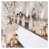MODFUNS White Wedding Aisle Runner Outdoor Velvet Aisle Runner for Wedding Ceremony 4FTx20FT Carpet Runner with Carpet Tapes Bride Floor Carpet Runner Decorated Aisle Runway for Prom Party Beach