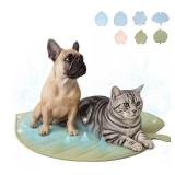 Vagascape Dog Cooling Mat - Large Leaf Shaped, Washable, Non-Slip, Summer Pad for Dogs and Cats, Lightweight