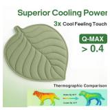Vagascape Dog Cooling Mat - Large Leaf Shaped, Washable, Non-Slip, Summer Pad for Dogs and Cats, Lightweight