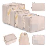 BAGAIL 8 Set Packing Cubes Luggage Packing Organizers for Travel Accessories-Cream