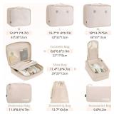 BAGAIL 8 Set Packing Cubes Luggage Packing Organizers for Travel Accessories-Cream