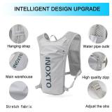 INOXTO Running Hydration Vest Backpack,Lightweight Insulated Pack with 1.5L Water Bladder Bag Daypack for Hiking Trail Running Cycling Race Marathon for Women Men (Light Gray)