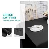 Surmente Black Fitted Tablecloths for 6 Foot Rectangle Tables, Black Table Covers for Weddings, Banquets, or Restaurants