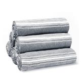 Belizzi Home Peshtemal Turkish Towel Chevron Beach Towels Oversized 36x71 Set of 6, Beach Towels for Adults, Soft Durable Absorbent Extra Large Bath Sheet Hammam Towel - Black
