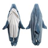 Gudina Shark Blanket Hoodie Onesie, Shark Onesie Adult, Shark Sleeping Bag for Adult (XXL)