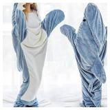 Gudina Shark Blanket Hoodie Onesie, Shark Onesie Adult, Shark Sleeping Bag for Adult (XXL)
