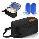 ZDJYCH Breast Milk Cooler Travel Bag,Portable Insulated Bag with 2 Ice Packs,Holds 5-7 Frozen Milk,Fits Narrow Breast Milk Storage Bags, Essential for Nursing Moms Travel/Daycare,Thickened Version
