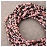 150PCs Natural Black Strip Rhodonite Spacer Beads, Loose Semi Precious Flat Round Gemstone Heishi Disc Stone Beads for Beading Jewelry Making 4mm*2mm 38cm