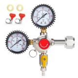 Co2 Regulator for Kegerator - CGA320 Draft Beer Regulator, Dual Gauge Brewing Keg Regulator, Kegerator Parts, Kegerator Accessories, Co2 Pressure Regulator with 2 Hose Clamps