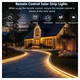 CCILAND Solar Strip Lights Outdoor, 33Ft 640 LED Waterproof Strip Lights with Remote Timer Dimmable Outside Strip Light for Garden Yard Party Decor (No Adhesive)