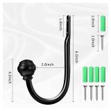 Hion Curtain Holdbacks Black 2pcs, Curtain Tiebacks Wall Mounted Curtain Hooks Holders for Drapes