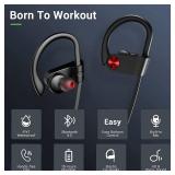 VRIFOZ Bluetooth Headphones, Bluetooth 5.3 IPX7 Waterproof Wireless Sports Earbuds for Workout Gym, 16 Hrs Playtime Running Headphones with Noise Cancelling Mic, HiFi Bass Stereo in-Ear Earphones
