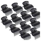 Hot Roller Clips Hair Curler Claw Clips Replacement for Women Girls Hair Section Styling (Black)