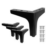 Seimneire Furniture Legs, 5 Inch Black Metal Furniture Feet Heavy Duty Nightstand Legs for Table Cupboard Sofa Couch Chairï¼4Packï¼