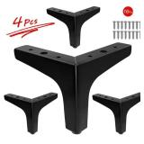 Seimneire Furniture Legs, 5 Inch Black Metal Furniture Feet Heavy Duty Nightstand Legs for Table Cupboard Sofa Couch Chairï¼4Packï¼