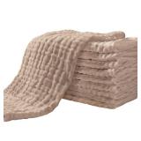 Yoofoss Muslin Burp Cloths for Baby 10 Pack 100% Organic Cotton Baby Washcloths for Boys Girls Large 20