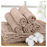 Yoofoss Muslin Burp Cloths for Baby 10 Pack 100% Organic Cotton Baby Washcloths for Boys Girls Large 20