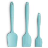 Silicone Spatula 3-piece Set, Ergonomic Handle High Heat-Resistant Spatulas, Non-stick Rubber Spatulas with Stainless Steel Core, Aqua Sky 1 DAMAGED