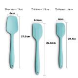 Silicone Spatula 3-piece Set, Ergonomic Handle High Heat-Resistant Spatulas, Non-stick Rubber Spatulas with Stainless Steel Core, Aqua Sky 1 DAMAGED