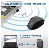 E-YOOSO Wireless Mouse for Laptop, Portable Optical Computer Mouse, 6 Buttons, Cordless 2.4GHz with USB Receiver, 5-Level 4800 DPI, 18 Months Battery Life for PC Chromebook Windows Mac